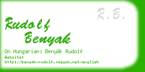 rudolf benyak business card
